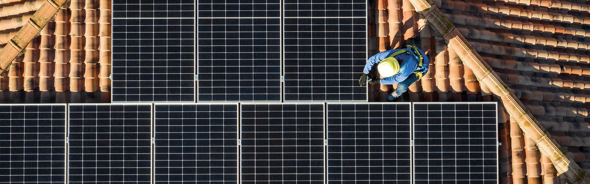 Solar panels on rooftop